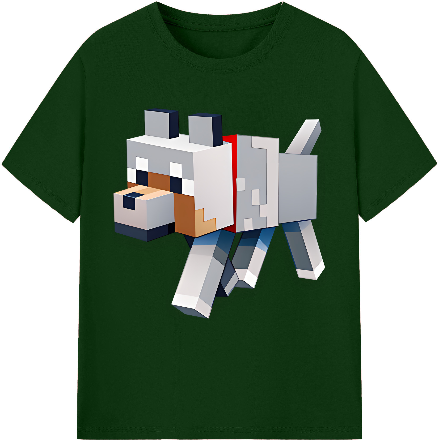 （画像用） マインクラフト ブロックの世界 Minecraft MC Block world 綿100％半袖Tシャツ（フロントプリント）